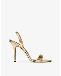 Jimmy Choo - Jenn 100 Metallic Leather Sandals - Lyst