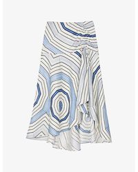Sandro - Spiral-Motif Asymmetric Woven Maxi Skirt - Lyst