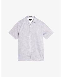 Ted Baker - Seamus Mini Geometric-texture Cotton-blend Shirt - Lyst