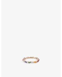 Suzanne Kalan - Firework 18Ct Rose, 0.8Ct Sapphire And 0.3Ct Diamond Eternity Ring - Lyst