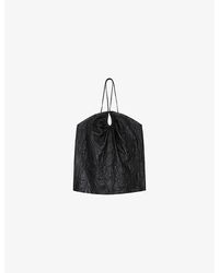 Zadig & Voltaire - Cidonie Crinkled Leather Top - Lyst