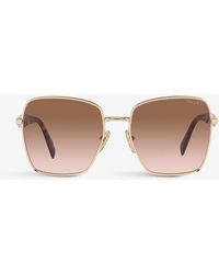 Prada - Pr 64zs Square-frame Metal Sunglasses - Lyst