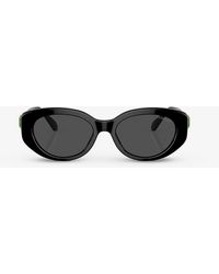 Swarovski - Sk6002 Oval-frame Gem-embellished Acetate Sunglasses - Lyst