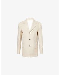 Bottega Veneta - Pinstripe Single-Breasted Wool And Cotton-Blend Blazer - Lyst