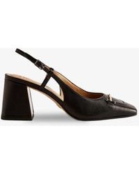 Ted Baker - Meya Bar-embellished Block-heel Leather Slingback Shoes - Lyst