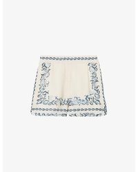 Claudie Pierlot - Floral-Print Mid-Rise Linen Shorts - Lyst
