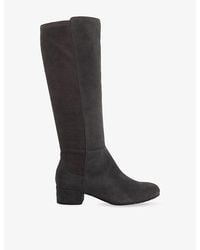 Dune - Tayla Wide Fit Knee-High Suede Boots - Lyst