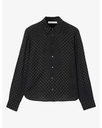 AllSaints - Fade Polka-Dot Long-Sleeve Cotton Shirt - Lyst