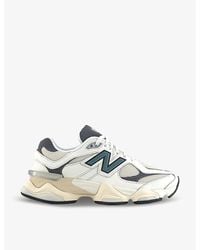 New Balance - Sea Salt Grey Vy 9060 Brand-patch Leather And Mesh Low-top Trainers - Lyst