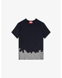 DIESEL - T-Inlay-R1 Tulle-Inlay Stretch-Woven T-Shirt - Lyst