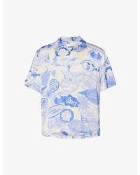 Jil Sander - Graphic-print Relaxed-fit Satin Shirt - Lyst
