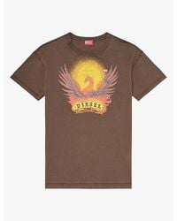 DIESEL - Pheonix-Print Crewneck Cotton T-Shirt - Lyst