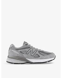 New Balance - Made In Usa 990v4 Leather And Mesh Low-top Trainers - Lyst