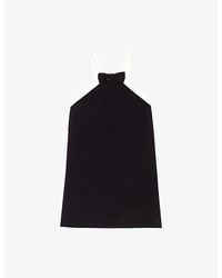Maje - Tuxedo Halter-Neck Stretch-Crepe Mini Dress - Lyst