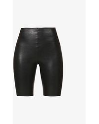 Commando - Fitted High-rise Faux-leather Shorts - Lyst