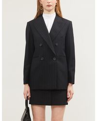 Sandro Striped Woven Blazer - Black