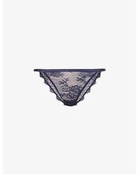 Love Stories - Charlotte Floral-embroidered Stretch Recycled-polyamide Brief - Lyst