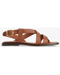 LK Bennett - Telma Multi-strap Flat Leather Sandals - Lyst