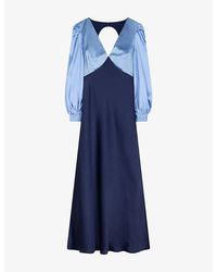 OMNES - Francoise Long-Sleeve Satin Maxi Dress - Lyst