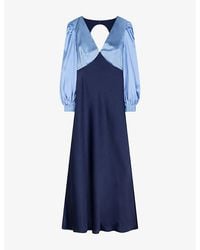 OMNES - Francoise Long-Sleeve Satin Maxi Dress - Lyst