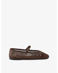 Prada - Triangle-Logo Crochet Ballerina Flats - Lyst