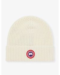 Canada Goose - Arctic Disc Brand-patch Wool-knit Beanie Hat - Lyst