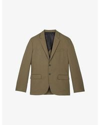 The Kooples - Lapel-Collar Single-Breasted Cotton And Linen-Blend Jacket - Lyst