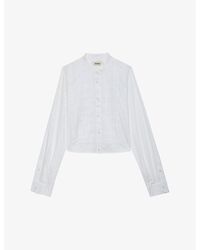 Zadig & Voltaire - Theby Pleated Cropped Cotton Shirt - Lyst