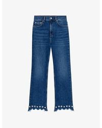 Maje - Beaded Flared Bootcut Denim Jeans - Lyst