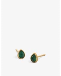 Monica Vinader - Teardrop 18Ct Vermeil Sterling And Onyx Stud Earrings - Lyst