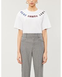 Sandro Here Comes Love Appliquéd Cotton-jersey T-shirt - White
