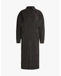 Lemaire - Relaxed-fit Long-sleeved Silk-blend Midi Dress - Lyst