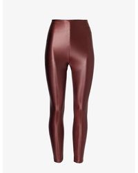 Commando - High-waisted Faux-leather Stretch-woven leggings - Lyst
