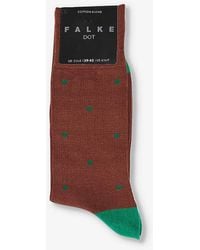 FALKE - Dot-patterned Cotton-blend Socks - Lyst