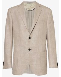 Corneliani - Notched-lapel Welt-pocket Wool, Silk And Linen-blend Jacket - Lyst