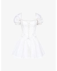 House Of Cb - Lili Detachable-Corset Cotton Mini Dress - Lyst