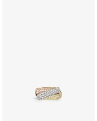 Cartier - Trinity De Large 18Ct, Rose, - And 3.50Ct Brilliant-Cut Diamond Ring - Lyst
