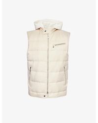 Eleventy - Detachable-hood Quilted Cashmere And Silk-blend Down Gilet - Lyst
