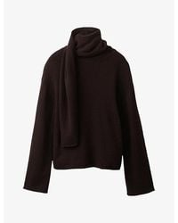 The White Company - Oversized Scarf-Neck Wool-Blend Jumper - Lyst