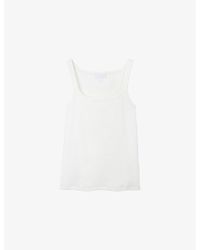 The White Company - Square-Neck Ribbed Stretch Cotton And Modal-Blend Vest - Lyst