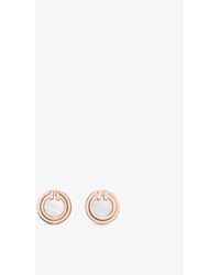 Tiffany & Co. Tiffany T 18ct Rose-gold And Mother-of-pearl Earrings - White