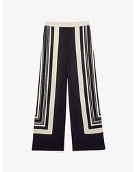 Reiss - Carys Scarf-Print Wide-Leg Woven Trousers - Lyst