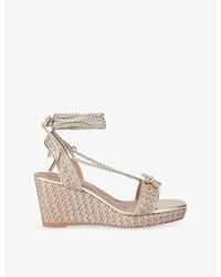 Carvela Kurt Geiger - Marina Low Raffia Wedge Sandals - Lyst