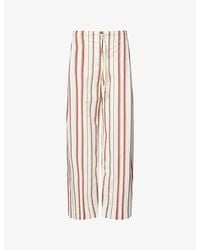 SIR. - Alva Wide-Leg Stripe Cotton Trousers - Lyst