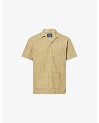 Drake's - Short-Sleeve Cotton-Linen Crepe Cuban Shirt - Lyst