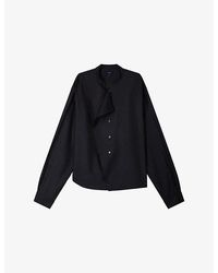 Soeur - Hampton Mandarin-Collar Silk Blouse - Lyst