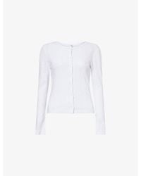 Cou Cou Intimates - Round-Neck Pointelle-Knit Cotton Cardigan - Lyst
