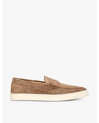 Brunello Cucinelli - Hybrid Penny-detail Suede Loafers 7. - Lyst
