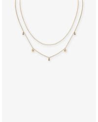 Astrid & Miyu - Starfish Double Chain-Plated Sterling- And Cubic Zirconia Necklace - Lyst