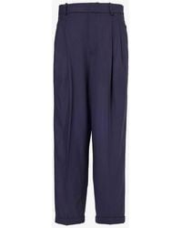 Polo Ralph Lauren - High-rise Straight-leg Wool-blend Trousers - Lyst